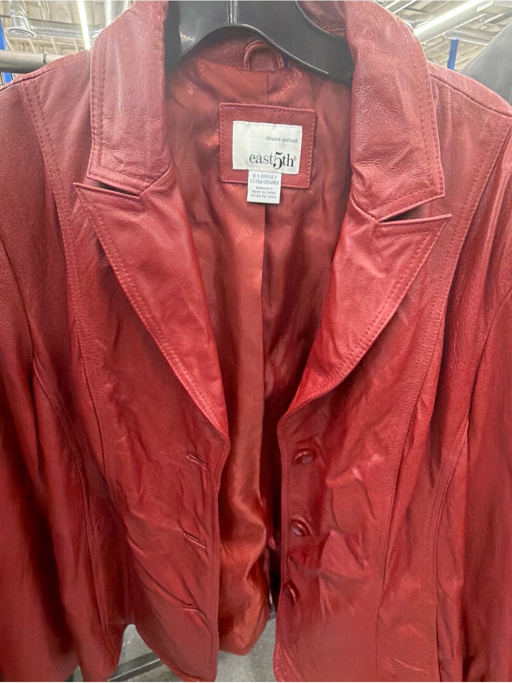East 5th Red Leather Blazer Jacket